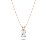 1CTW Elongated Cushion Shaped Lab Grown Diamond (F/VS) Split Bale Solitaire Pendant in 14K Gold