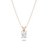 1CTW Elongated Cushion Shaped Lab Grown Diamond (F/VS) Split Bale Solitaire Pendant in 14K Gold