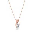1CTW Elongated Cushion Shaped Lab Grown Diamond (F/VS) Split Bale Solitaire Pendant in 14K Gold