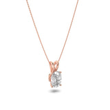 1CTW Elongated Cushion Shaped Lab Grown Diamond (F/VS) Split Bale Solitaire Pendant in 14K Gold