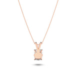 1CTW Elongated Cushion Shaped Lab Grown Diamond (F/VS) Split Bale Solitaire Pendant in 14K Gold