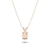 1CTW Elongated Cushion Shaped Lab Grown Diamond (F/VS) Split Bale Solitaire Pendant in 14K Gold