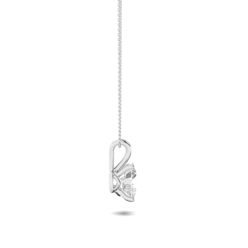 2CTW Elongated Cushion Shaped Lab Grown Diamond (F/VVS) Split Bale Solitaire Pendant in 14K Gold