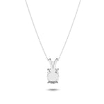 2CTW Elongated Cushion Shaped Lab Grown Diamond (F/VVS) Split Bale Solitaire Pendant in 14K Gold