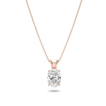 1CTW Oval Shaped Lab Grown Diamond (F/VS) Split Bale Solitaire Pendant in 14K Gold