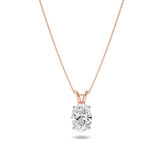 2CTW Oval Shaped Lab Grown Diamond (F/VS) Split Bale Solitaire Pendant in 14K Gold
