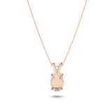 2CTW Oval Shaped Lab Grown Diamond (F/VS) Split Bale Solitaire Pendant in 14K Gold