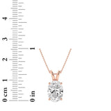2CTW Oval Shaped Lab Grown Diamond (F/VS) Split Bale Solitaire Pendant in 14K Gold