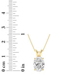 3CTW Oval Shaped Lab Grown Diamond (F/VS) Split Bale Solitaire Pendant in 14K Gold