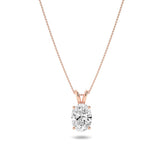 3CTW Oval Shaped Lab Grown Diamond (F/VS) Split Bale Solitaire Pendant in 14K Gold