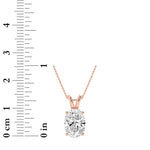 3CTW Oval Shaped Lab Grown Diamond (F/VS) Split Bale Solitaire Pendant in 14K Gold