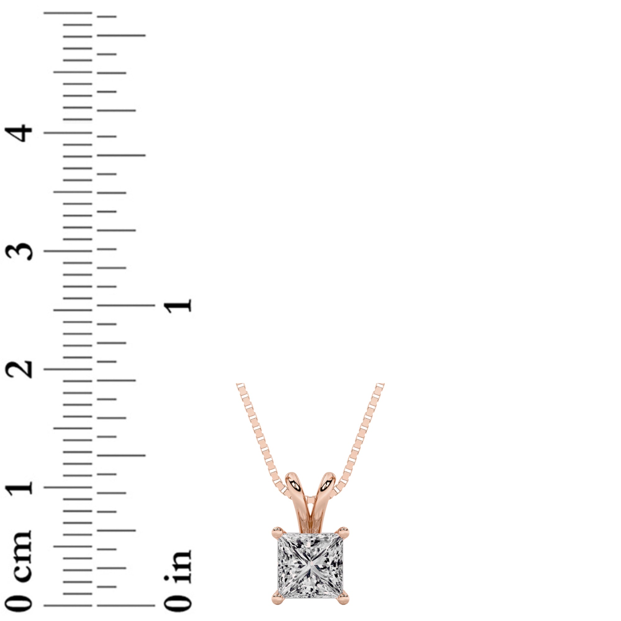 1CTW Princess Shaped Lab Grown Diamond (F/VS) Split Bale Solitaire Pendant in 14K Gold