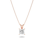 1CTW Princess Shaped Lab Grown Diamond (F/VS) Split Bale Solitaire Pendant in 14K Gold