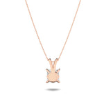 1CTW Princess Shaped Lab Grown Diamond (F/VS) Split Bale Solitaire Pendant in 14K Gold