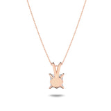 1CTW Princess Shaped Lab Grown Diamond (F/VS) Split Bale Solitaire Pendant in 14K Gold