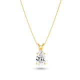 1CTW Pear Shaped Lab Grown Diamond (F/VS) Split Bale Solitaire Pendant in 14K Gold