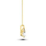 1CTW Pear Shaped Lab Grown Diamond (F/VS) Split Bale Solitaire Pendant in 14K Gold