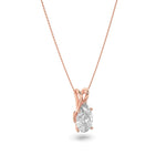 1CTW Pear Shaped Lab Grown Diamond (F/VS) Split Bale Solitaire Pendant in 14K Gold