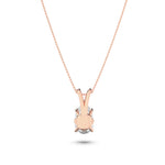1CTW Pear Shaped Lab Grown Diamond (F/VS) Split Bale Solitaire Pendant in 14K Gold