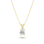 2CTW Pear Shaped Lab Grown Diamond (F/VS) Split Bale Solitaire Pendant in 14K Gold