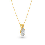 2CTW Pear Shaped Lab Grown Diamond (F/VS) Split Bale Solitaire Pendant in 14K Gold