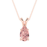 2CTW Pear Shaped Lab Grown Diamond (F/VS) Split Bale Solitaire Pendant in 14K Gold