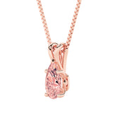 2CTW Pear Shaped Lab Grown Diamond (F/VS) Split Bale Solitaire Pendant in 14K Gold