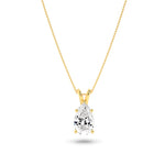 3CTW Pear Shaped Lab Grown Diamond (F/VS) Split Bale Solitaire Pendant in 14K Gold