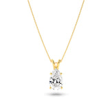 3CTW Pear Shaped Lab Grown Diamond (F/VS) Split Bale Solitaire Pendant in 14K Gold