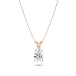 3CTW Pear Shaped Lab Grown Diamond (F/VS) Split Bale Solitaire Pendant in 14K Gold