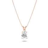 3CTW Pear Shaped Lab Grown Diamond (F/VS) Split Bale Solitaire Pendant in 14K Gold