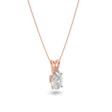 3CTW Pear Shaped Lab Grown Diamond (F/VS) Split Bale Solitaire Pendant in 14K Gold