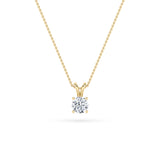 1CTW Round Shaped Lab Grown Diamond (F/VS) Split Bale Solitaire Pendant in 14K Gold