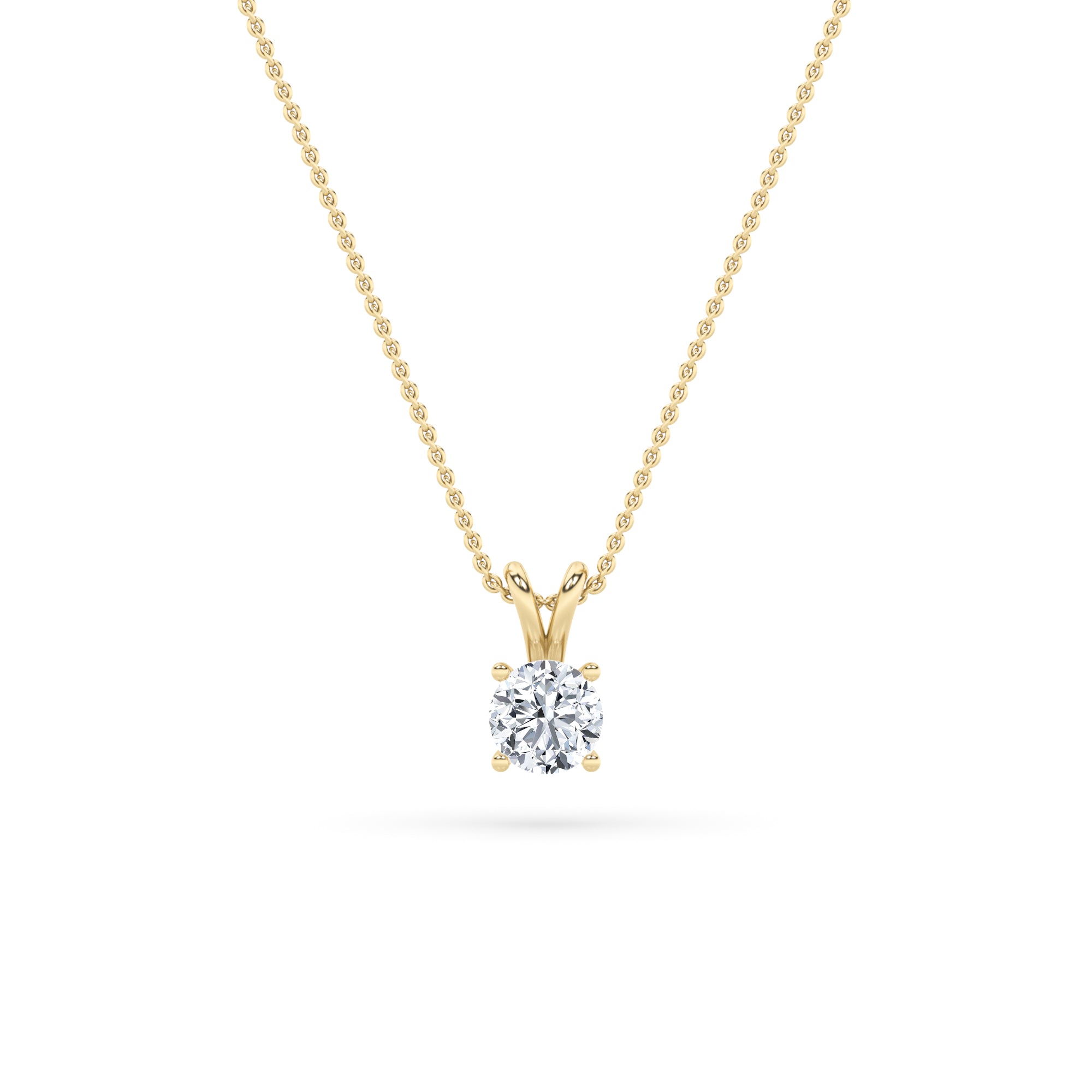 1CTW Round Shaped Lab Grown Diamond (F/VS) Split Bale Solitaire Pendant in 14K Gold