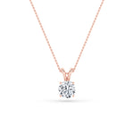 1CTW Round Shaped Lab Grown Diamond (F/VS) Split Bale Solitaire Pendant in 14K Gold