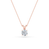 1CTW Round Shaped Lab Grown Diamond (F/VS) Split Bale Solitaire Pendant in 14K Gold
