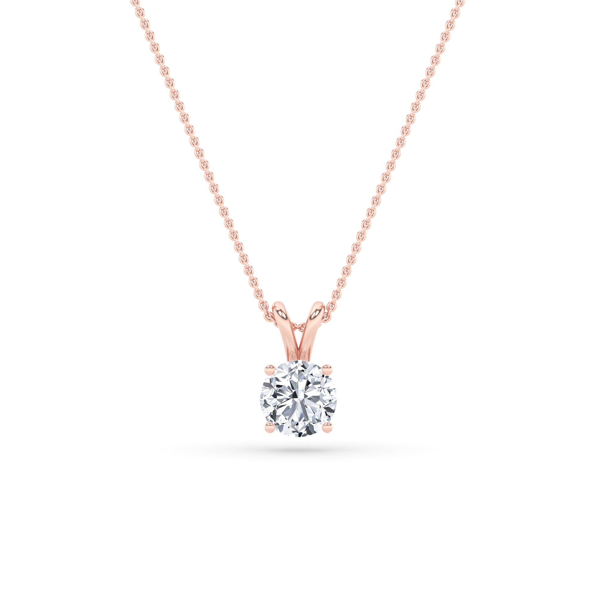 1CTW Round Shaped Lab Grown Diamond (F/VS) Split Bale Solitaire Pendant in 14K Gold