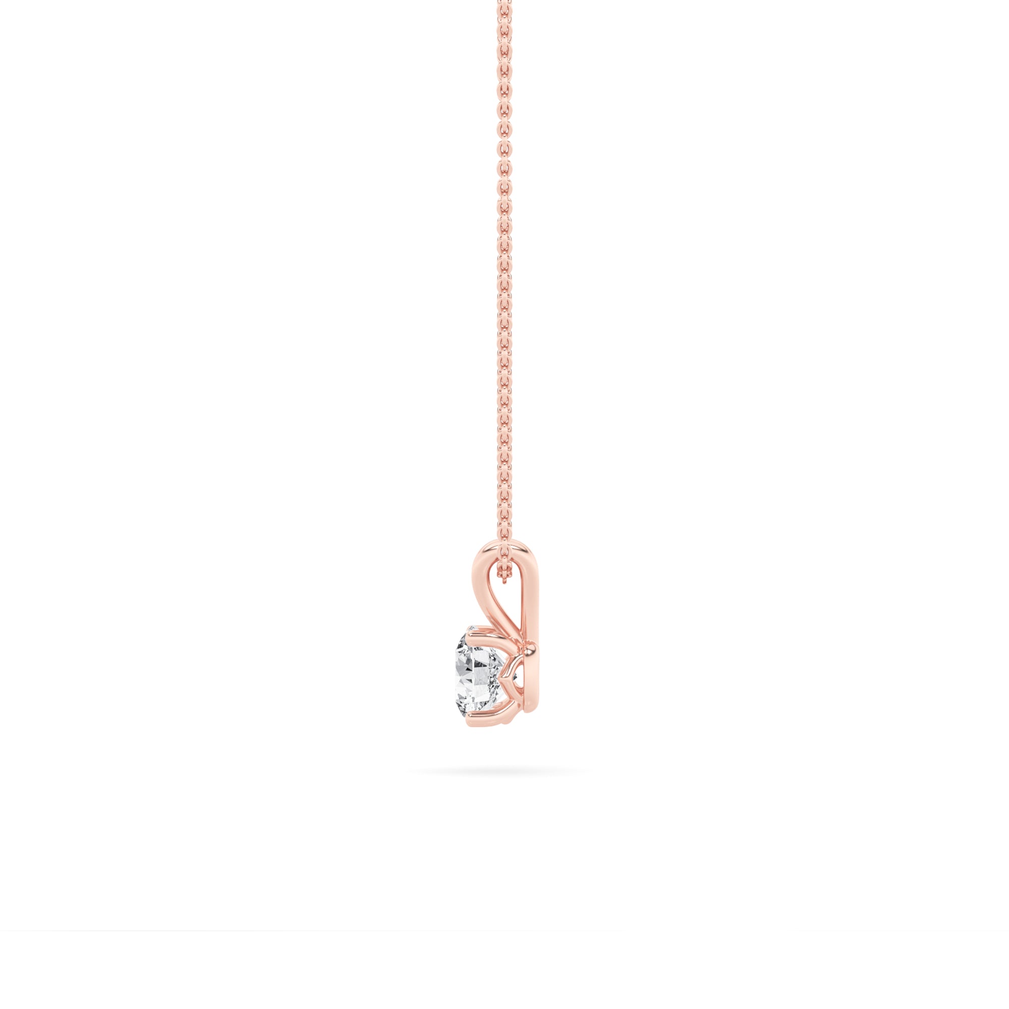 1CTW Round Shaped Lab Grown Diamond (F/VS) Split Bale Solitaire Pendant in 14K Gold