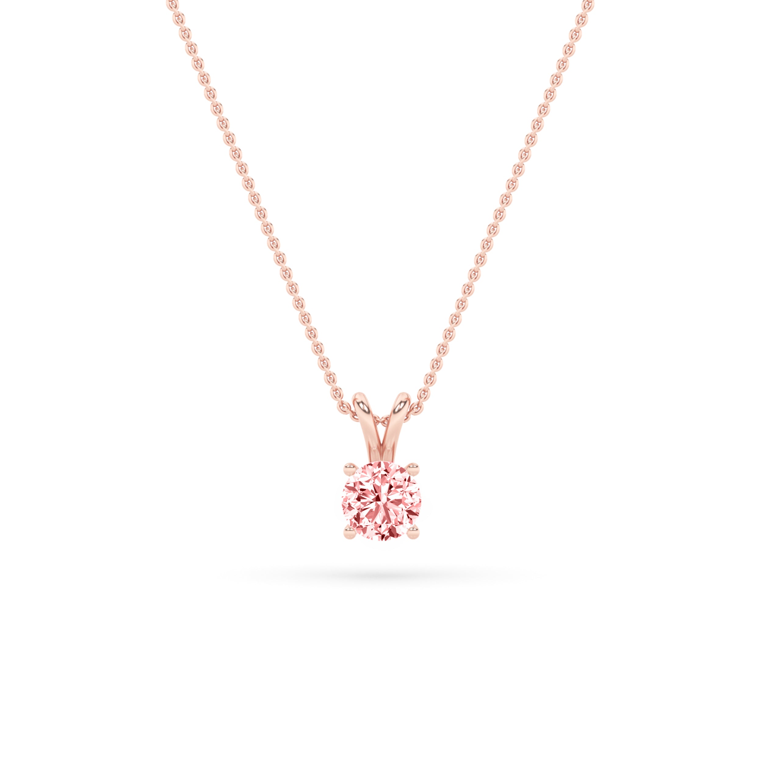 2CTW Round Shaped Lab Grown Diamond (F/VS) Split Bale Solitaire Pendant in 14K Gold