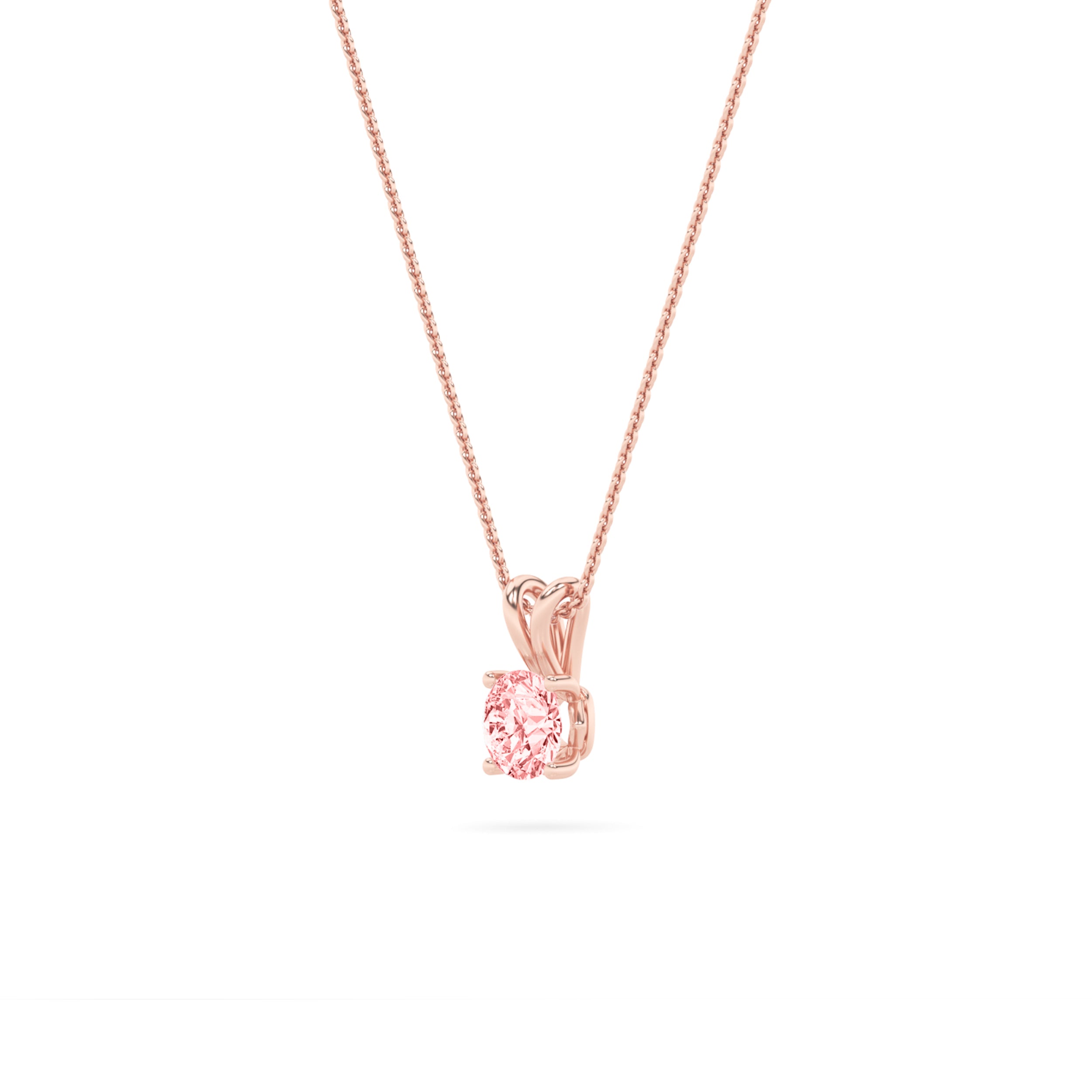 2CTW Round Shaped Lab Grown Diamond (F/VS) Split Bale Solitaire Pendant in 14K Gold