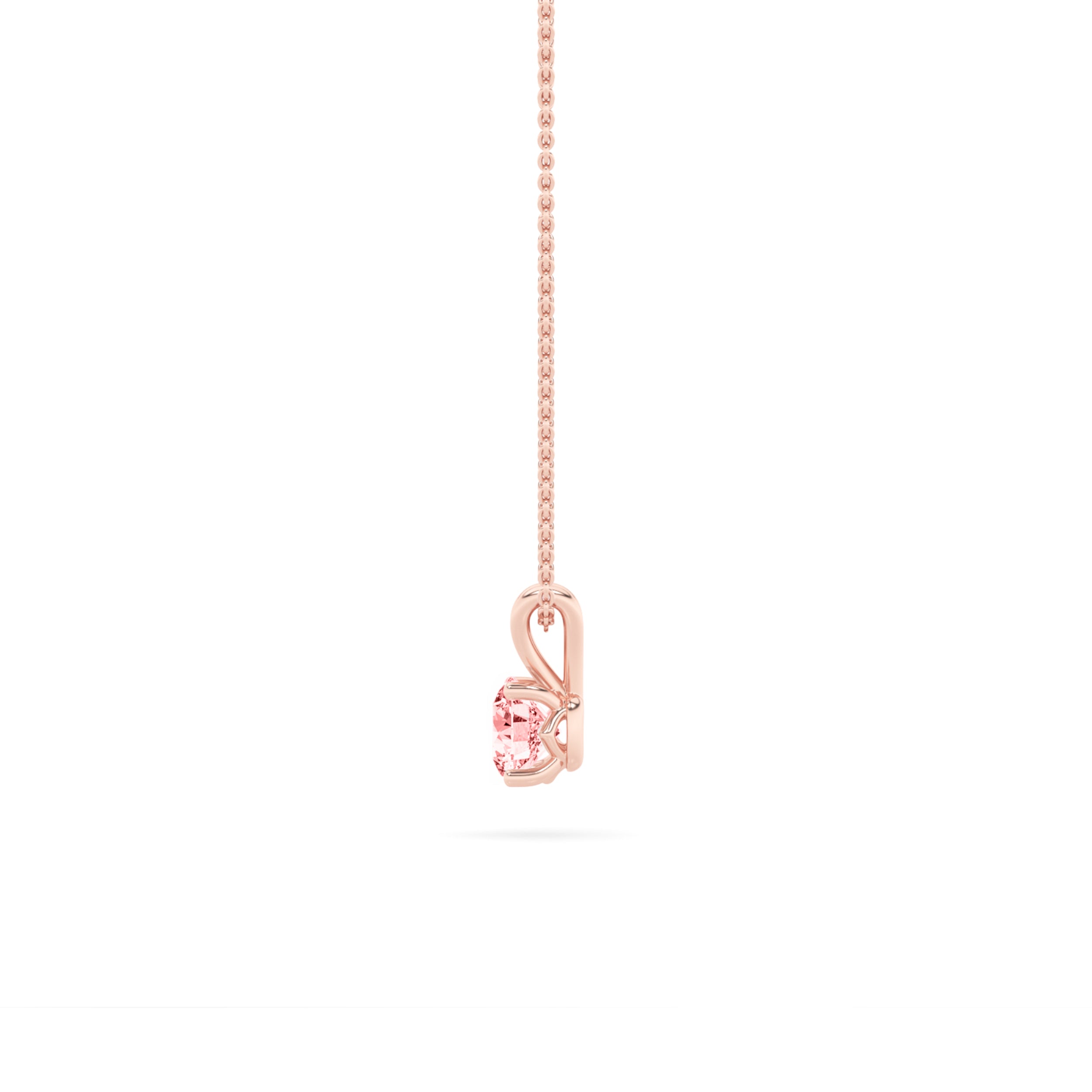 2CTW Round Shaped Lab Grown Diamond (F/VS) Split Bale Solitaire Pendant in 14K Gold