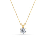 3CTW Round Shaped Lab Grown Diamond (F/VS) Split Bale Solitaire Pendant in 14K Gold