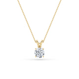 3CTW Round Shaped Lab Grown Diamond (F/VS) Split Bale Solitaire Pendant in 14K Gold
