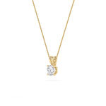 3CTW Round Shaped Lab Grown Diamond (F/VS) Split Bale Solitaire Pendant in 14K Gold