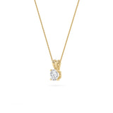 3CTW Round Shaped Lab Grown Diamond (F/VS) Split Bale Solitaire Pendant in 14K Gold