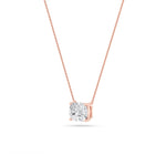 1CTW Elongated Cushion Shaped Lab Grown Diamond (F/VS) East West Solitaire Necklace in 14K Gold