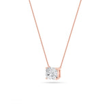 1CTW Elongated Cushion Shaped Lab Grown Diamond (F/VS) East West Solitaire Necklace in 14K Gold
