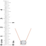 1CTW Elongated Cushion Shaped Lab Grown Diamond (F/VS) East West Solitaire Necklace in 14K Gold
