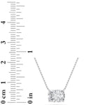 2CTW Elongated Cushion Shaped Lab Grown Diamond (F/VS) East West Solitaire Necklace in 14K Gold