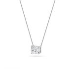 3CTW Elongated Cushion Shaped Lab Grown Diamond (F/VS) East West Solitaire Necklace in 14K Gold